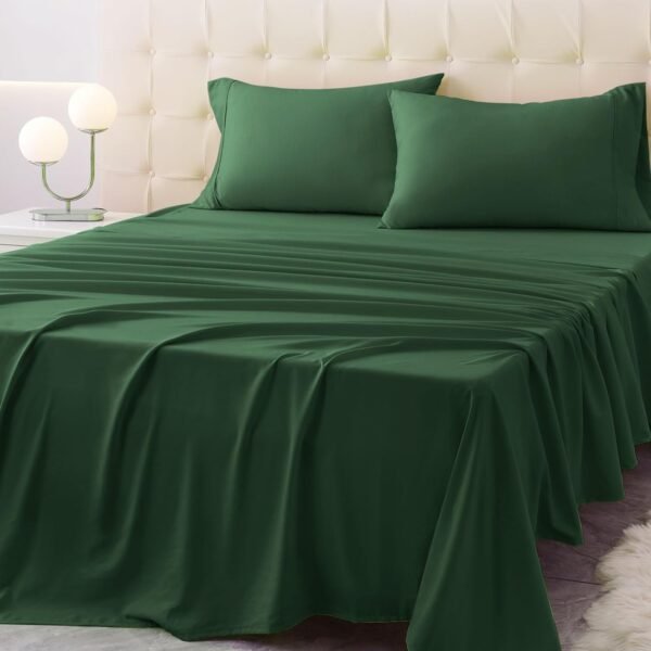 Soft, Breathable, Hypoallergenic Long-Staple Combed Cotton 4-Piece Set (Easy To Make The Bed)