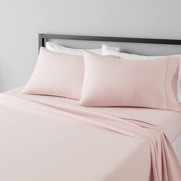 Lightweight, Breathable, Wrinkle-Resistant Microfiber 4-Piece Set With Deep Pockets (Light Pink)