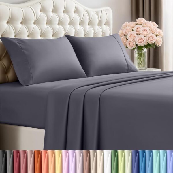Soft, Breathable Microfiber 4-Piece Set (Includes Fitted Sheet, Flat Sheet, And Pillowcases)