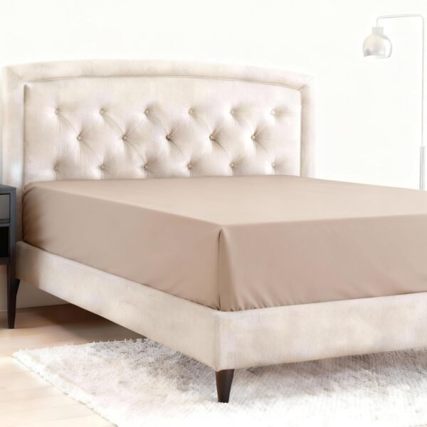 Fitted Sheet (fitted sheet only), 800-count satin weave, 18-inch deep pocket, soft, breathable and cool fitted sheet, taupe