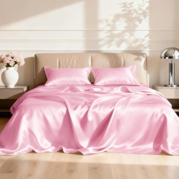 Soft, Luxurious, Silky Satin 4-Piece Set With Deep Pockets (Comfortable & Breathable)