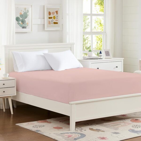 100% Microfiber 60" x 80" Queen Size Fitted Sheet (fitted sheet only), hotel quality deep pocket fitted sheet, protects mattresses up to 14 inches thick, machine washable and colorfast, doesn't shift easily, lotus pink