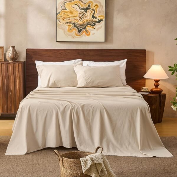 Breathable And Durable Linen 4-Piece Sheet Set Suitable For All Seasons
